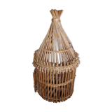 Rattan cage wall lamp