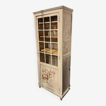 Old wood hosiery cabinet display case
