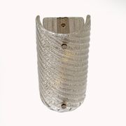 Pair of Barovier & Toso Style Modern Murano Glass Smoked Twisted Sconces