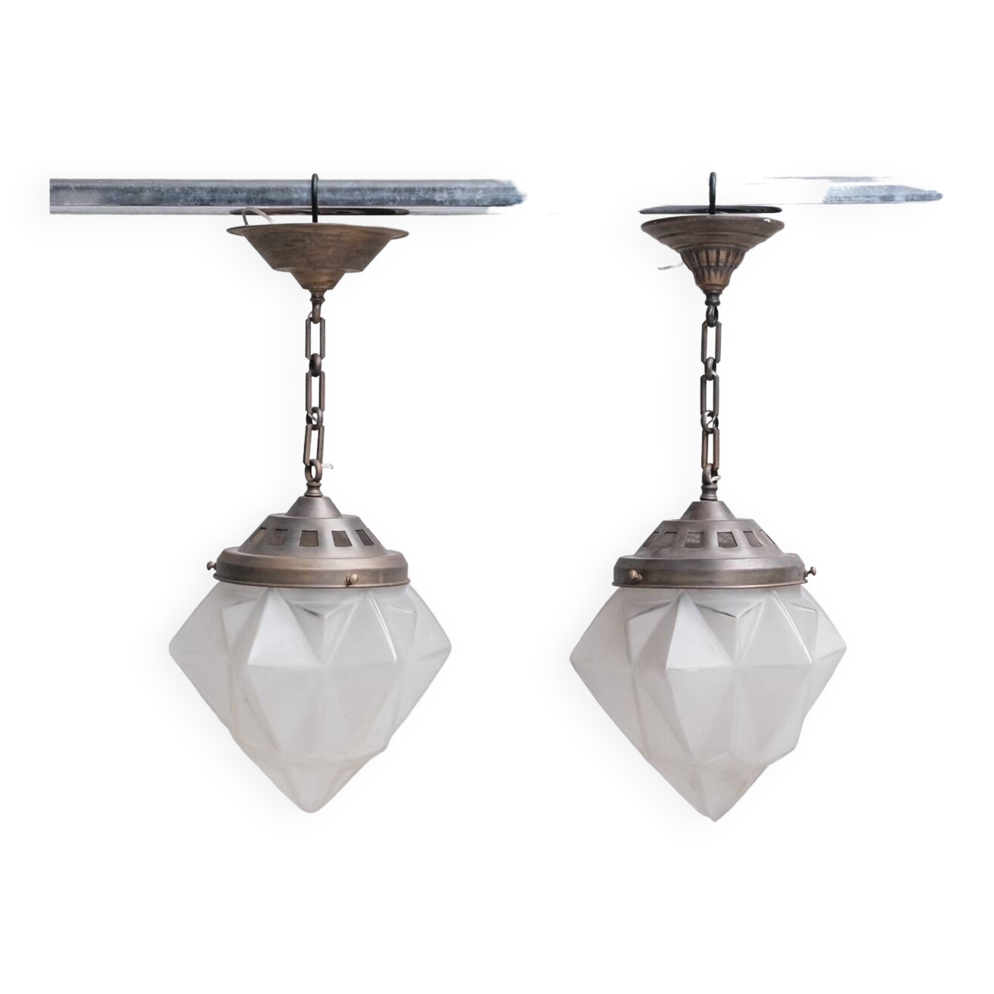 Mid-century large glass pendant(s)