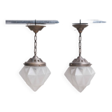 Mid-century large glass pendant(s)