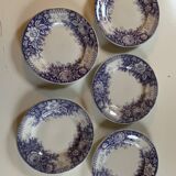 Assiettes dessert Sarreguemines modèle Jardinière XIXEME