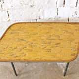 Table basse jaune vintage des années 1950