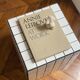 Bedside table cube checkerboard tiled white black retro