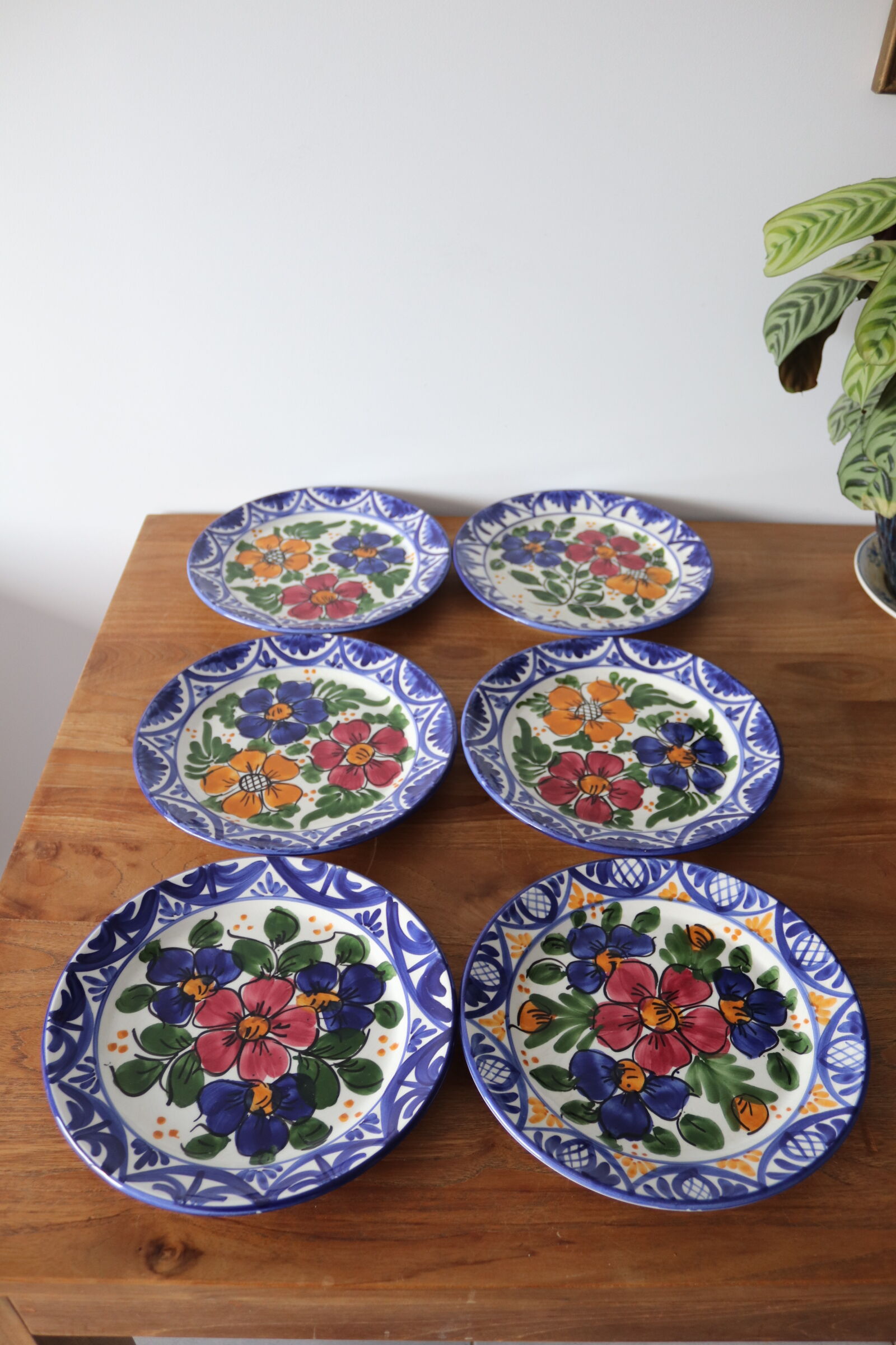 8 hand-painted plates