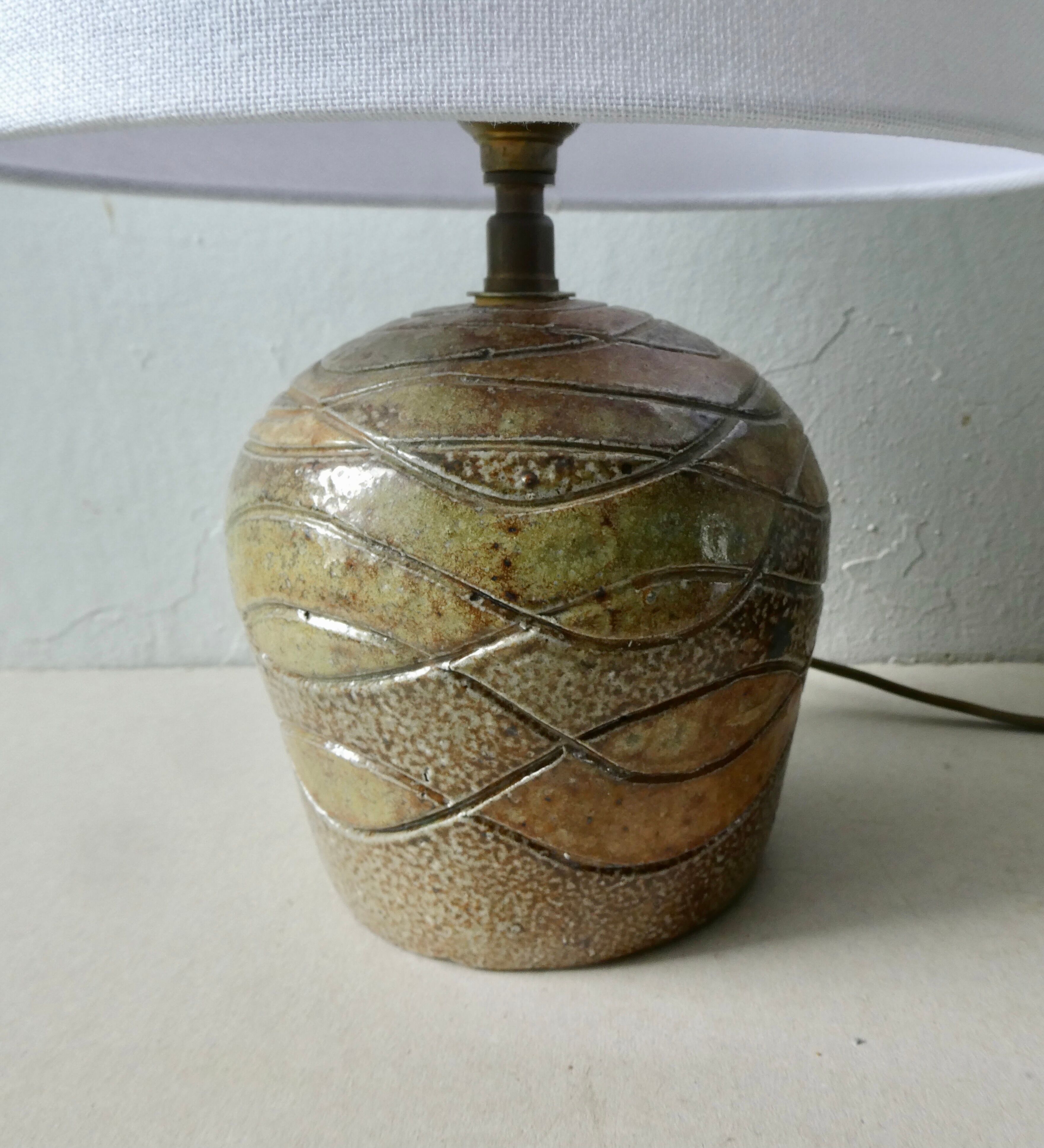 Sandstone lamp by Jean Claude Monange, 60s