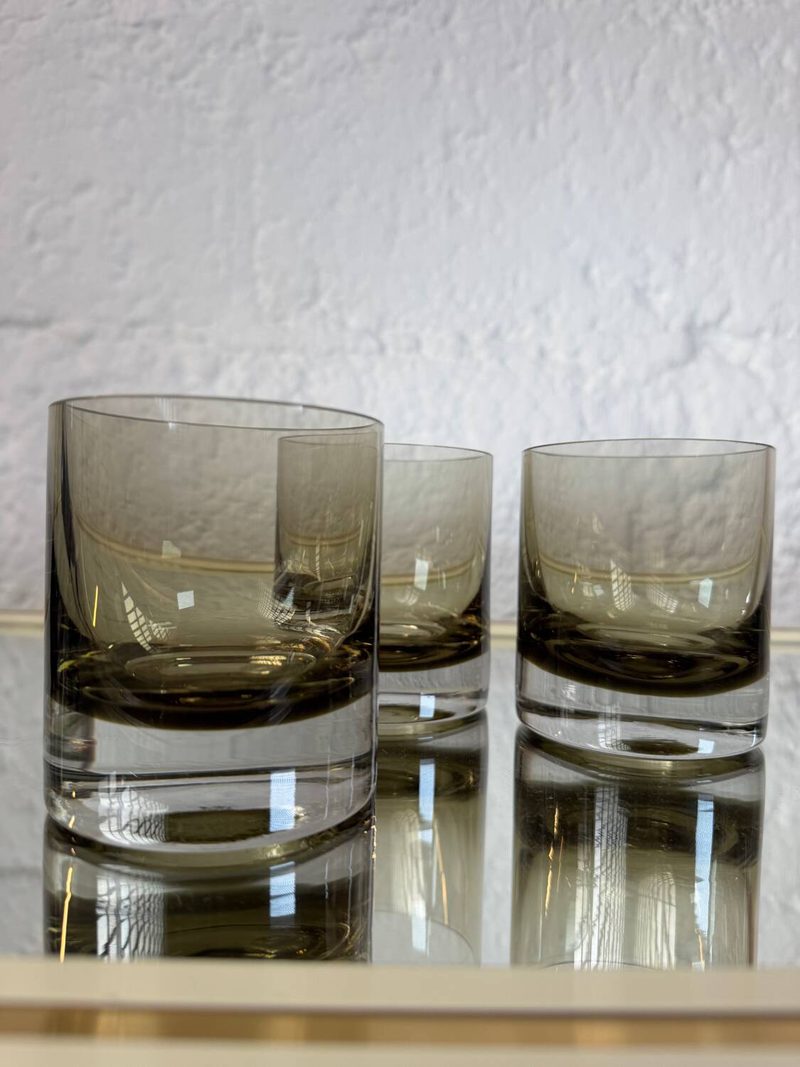 70s Smoked Whiskey Glasses