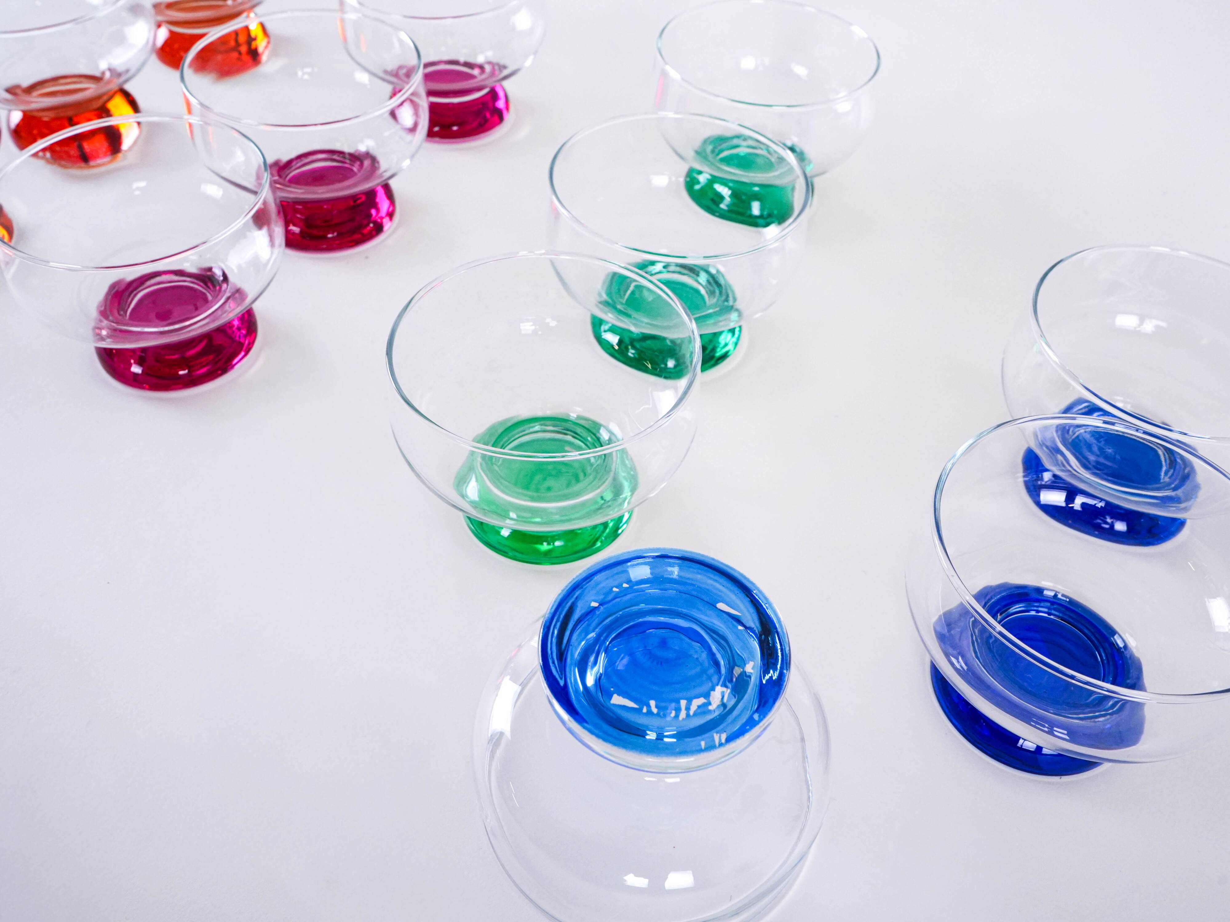 Set of dessert bowls, Italian design, 1970s, made in Italy