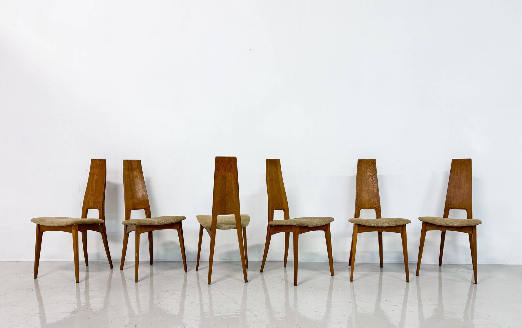 Mid-Century Modern Set of 6 Dining Chairs, Germany, 1980s