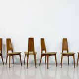 Ensemble de 6 chaises de salle à manger modernes du milieu du siècle, Allemagne, 1980