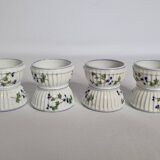 Set of 4 antique porcelain egg cups, Pillivuyt & Cie, circa 1900