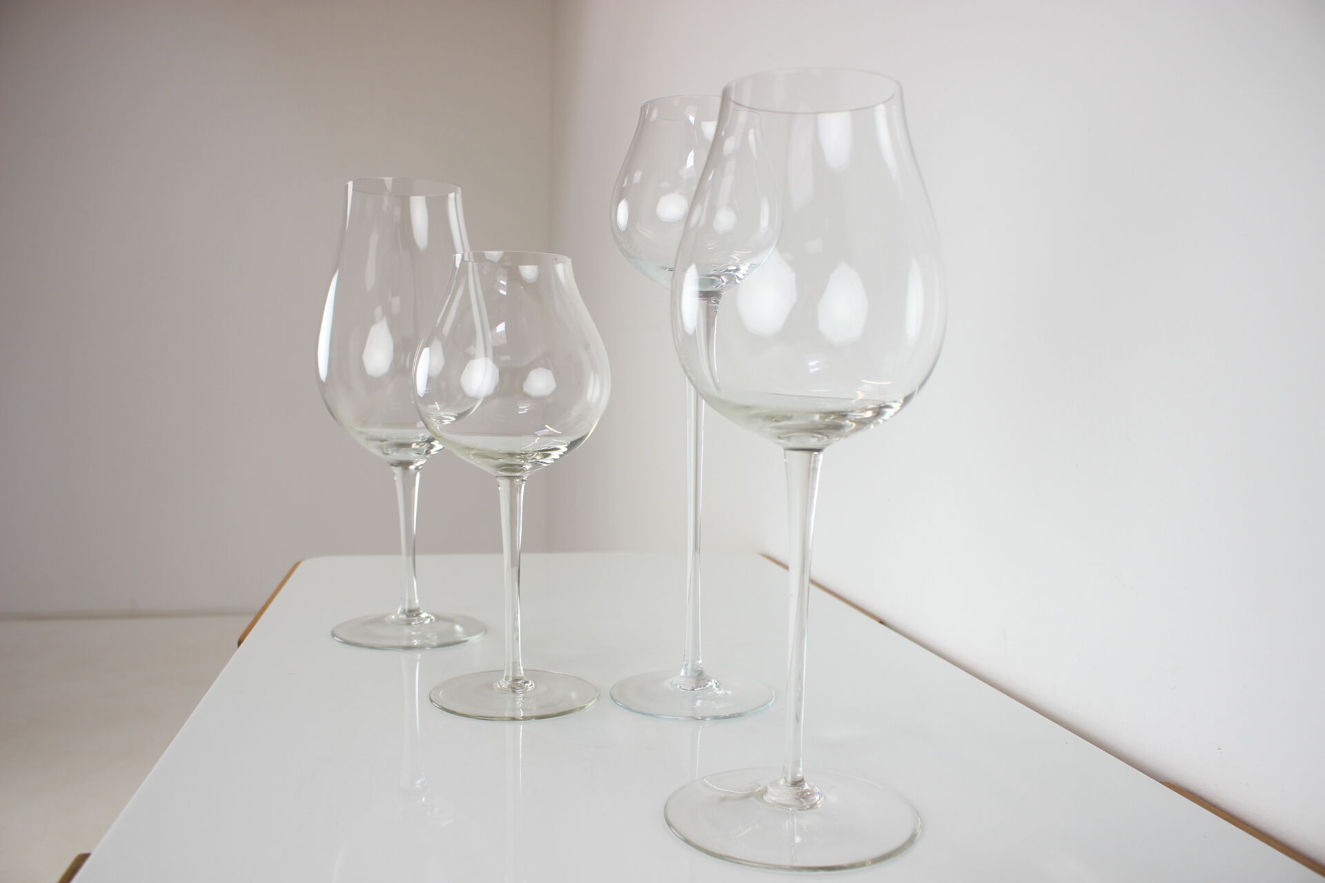 Set of Large Glass Goblets 1960s, Czechoslovakia