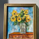 Painting bouquet of sunflowers oil on canvas