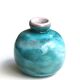 Blue ceramic vase by Jean and Robert Cloutier, 70s