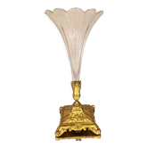 Vase soliflore foot in bronze crystal cornet
