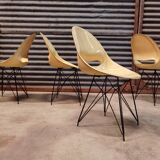 Set of 4 beige chairs by Miroslav Navràtil by Vertex