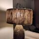 Table lamp in stoneware and natural jute