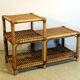 Two-tier rattan low cabinet