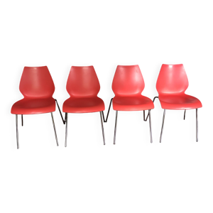 Lot de 4 chaises kartell - vico magistretti
