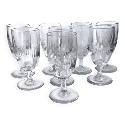 Verres à vin anciens demi-cristal - France circa 1900