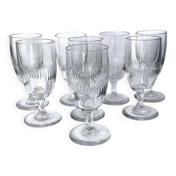 Verres à vin anciens demi-cristal - France circa 1900