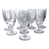 Antique wine glasses half-crystal - France circa 1900