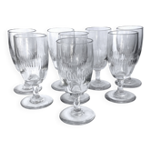 Verres à vin anciens demi-cristal - France circa 1900