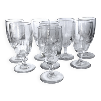 Antique wine glasses half-crystal - France circa 1900