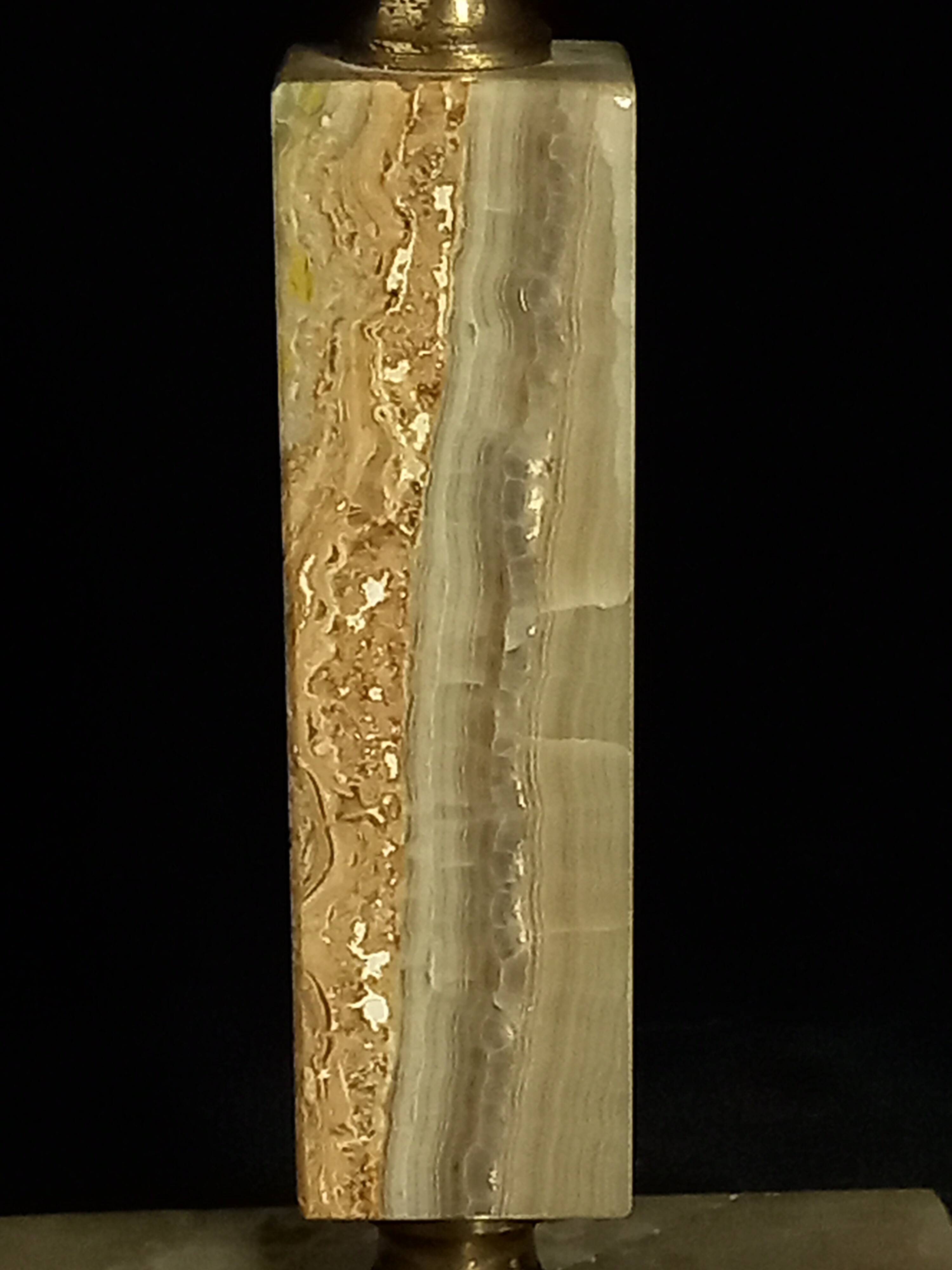 Onyx and Travertine Table Lamp Base