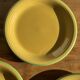 Set of 3 large flat green Italian plates D28.5