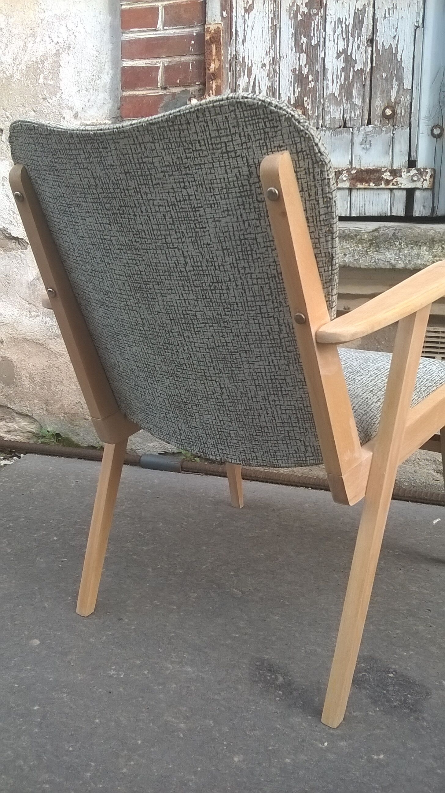 Scandinavian compass foot armchair