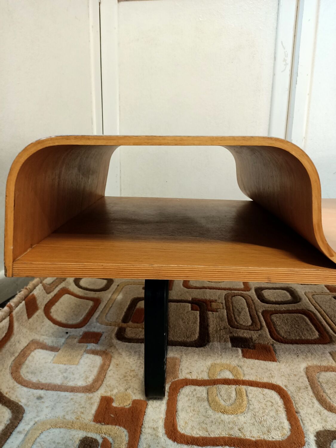 Curved wooden coffee table