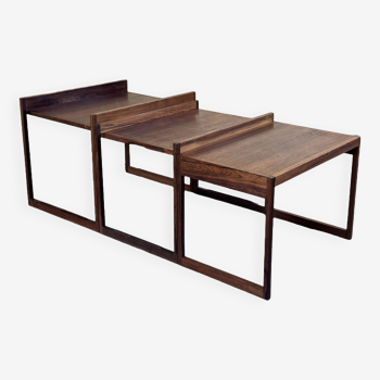 60s 70s teak nesting tables side tables Illum Wikkelsø for CFC Silkeborg