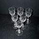 Saint-Louis set of 6 stemmed crystal glasses with palmette design, circa 1900, H11.5