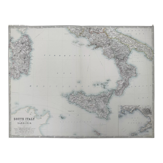 Map of Italy (Southern Sheet) circa 1869 Keith Johnston Royal Atlas