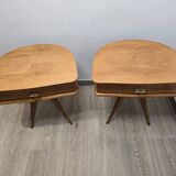 Paire de table de chevet vintage tripode années 50
