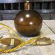Old wooden ball lamp foot