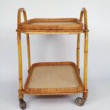 Vintage rolling rattan server