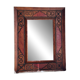 Antique mirror designed by "Pierre Lottier". Leather and nails. France 1