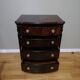 Chest of drawers 4 drawers in walnut and blackened wood.