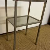 Chrome and smoked glass side table