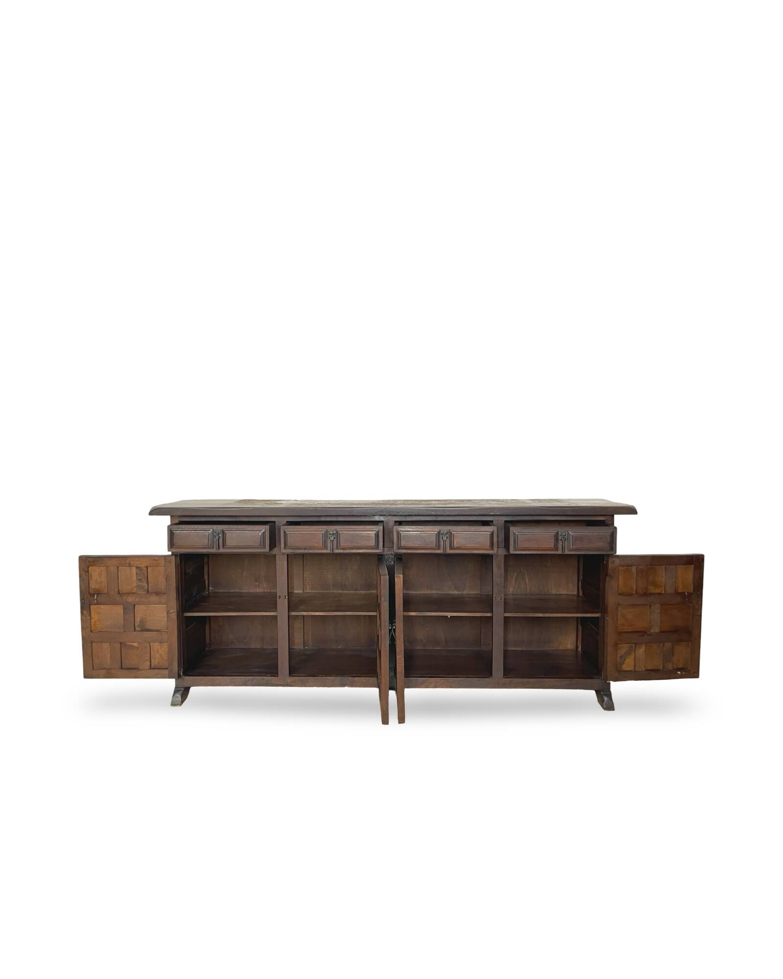 Late 19th Century Catal Spanish Baroque-Style Walnut Credenza