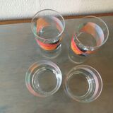 4 patterned glasses, vintage