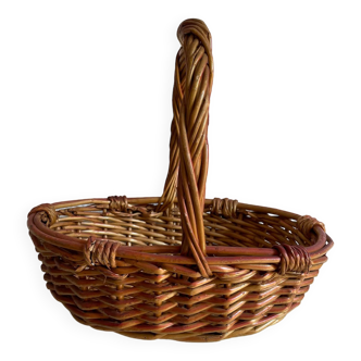 Red wood color wicker basket