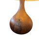 Important wooden floor lamp with a lampshade decorated with flowers from around 1970.