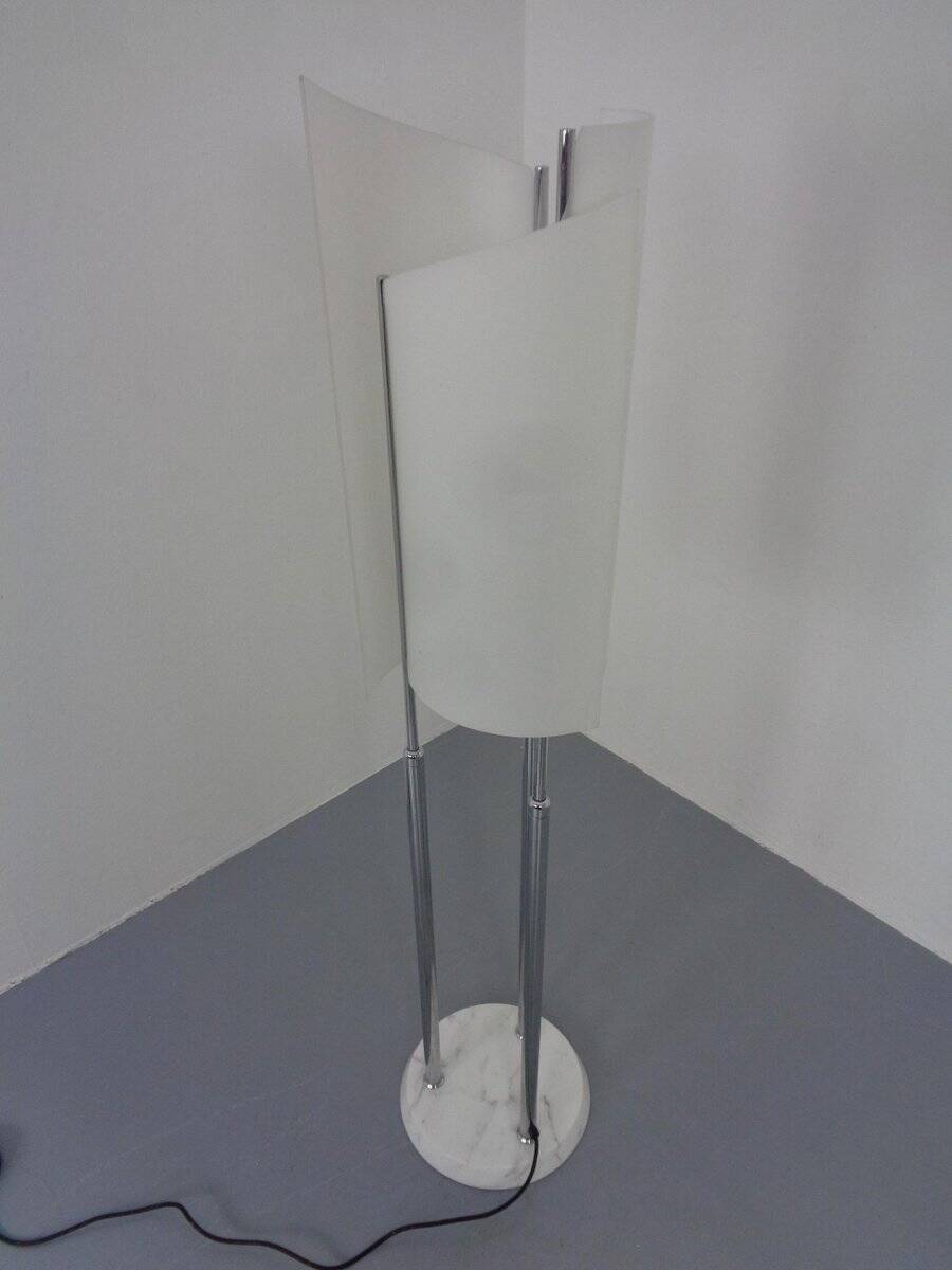 Arianna Floor Lamp in Marble and Handblown Glass by Bruno Gecchelin for Oluce, Italy, 1970s