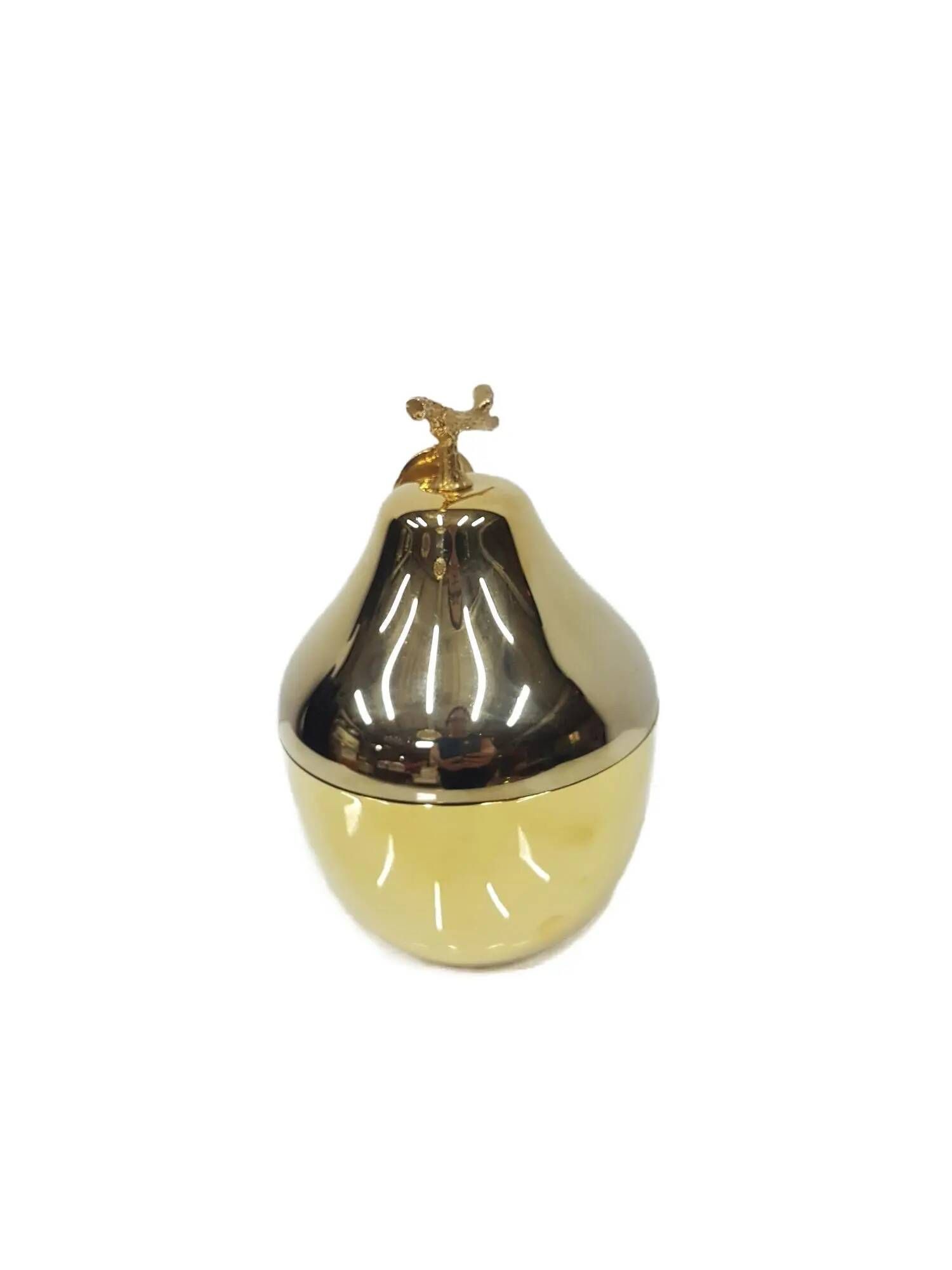 "Pear" ice bucket, gold-colored, gold-finished material, designed by H. Tur