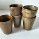 5 speckled stoneware cups from digoin (gp digoin) in brown, 1970s.