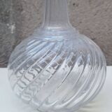 Baccarat molded crystal decanter, twisted bamboo