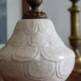 Old cracked ceramic table lamp